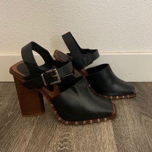 Black Zara Clog Style Heels